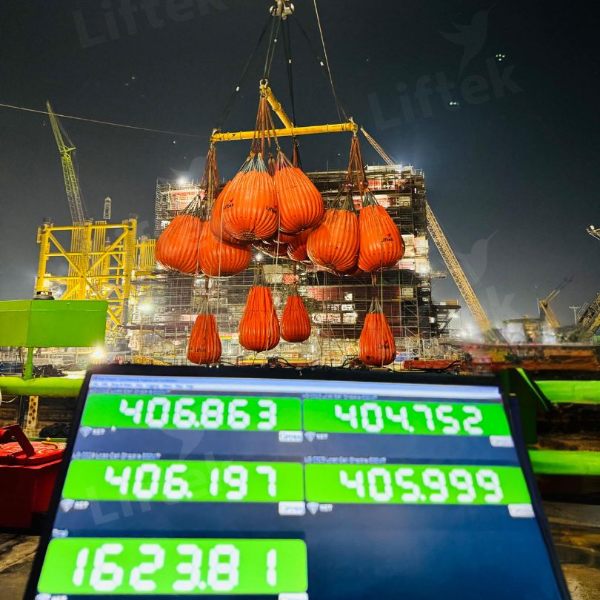 LMS load testing image with water bags