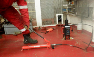 Exerting load using hydraulic pump